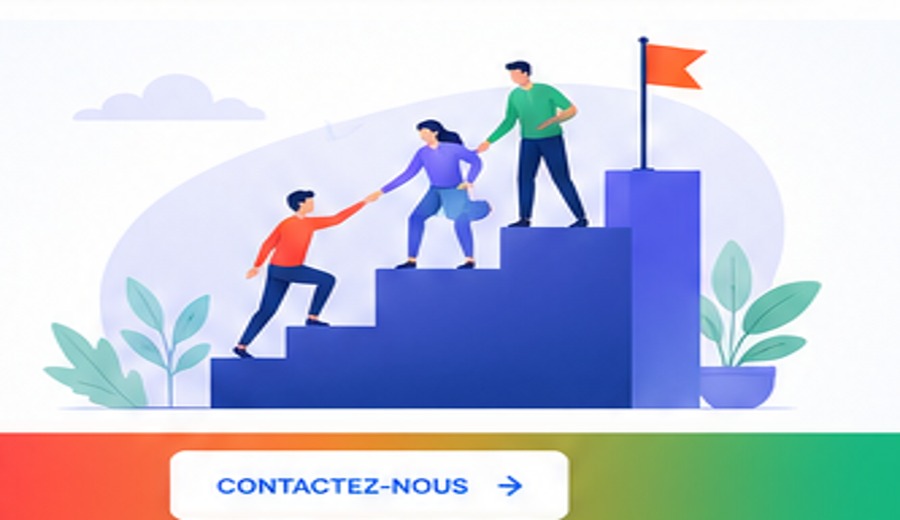 Équipe accompagnée vers la réussite d’un projet